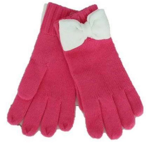 KATE SPADE Gloves STRAWBERRY / WHITE BOW Winter - Picture 1 of 1